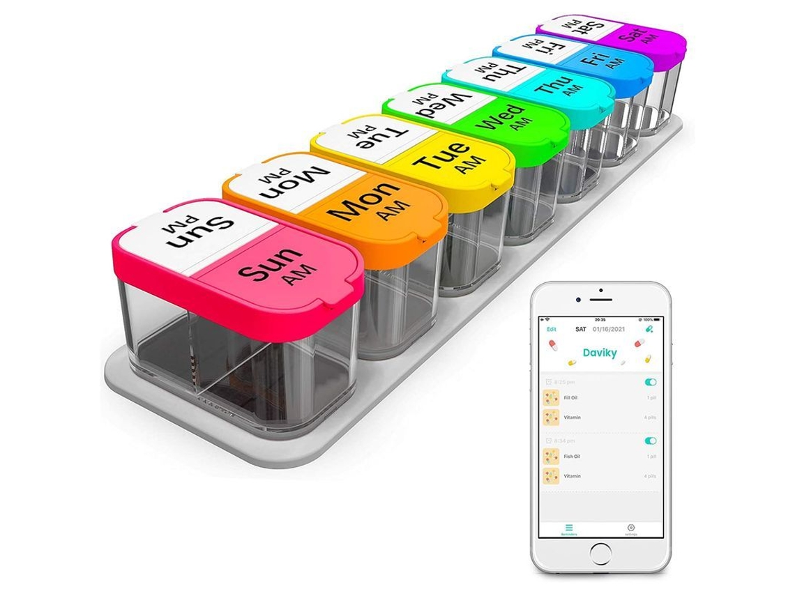 Organizador De Pastillas Semanal Para Dos Tomas Diarias Con 14 Compartimentos Desmontables, Estuche De Plástico Para Medicamentos, Ideal Para El Hogar Y Los Viajes.