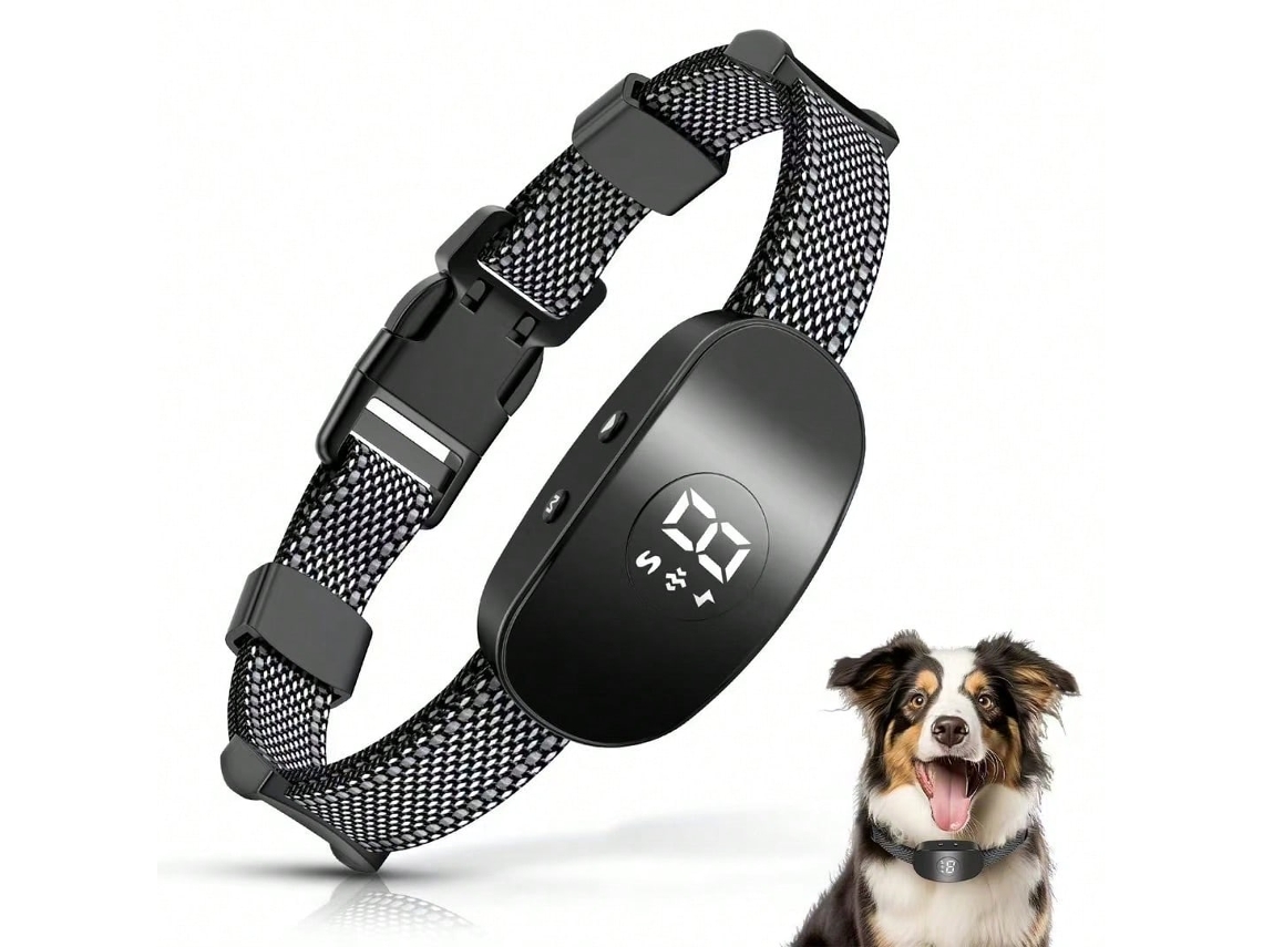 Collar Negro Anti Ladrido 4 Modos Combinados, Ocho Niveles Sensibilidad, Anti Falsa Activación E Ip67 Impermeable.