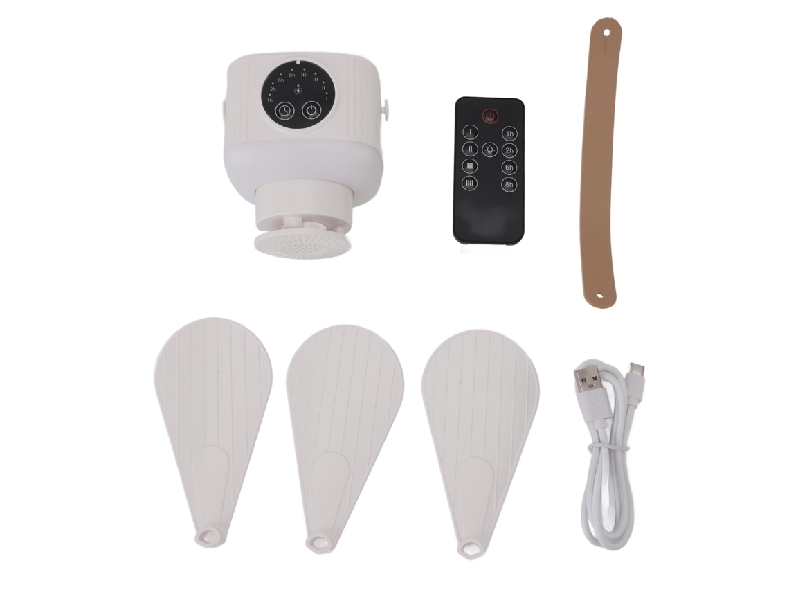 2026-ventilador Techo Usb Con Luz 4 Velocidades Función Temporizador Batería 7200mah Control Remoto Para Camping Carpa Exterior Blanco