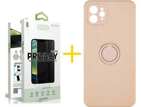 Carcasa + Protector de Pantalla para iPhone 11 Pro Max ACCETEL Rosa Pastel