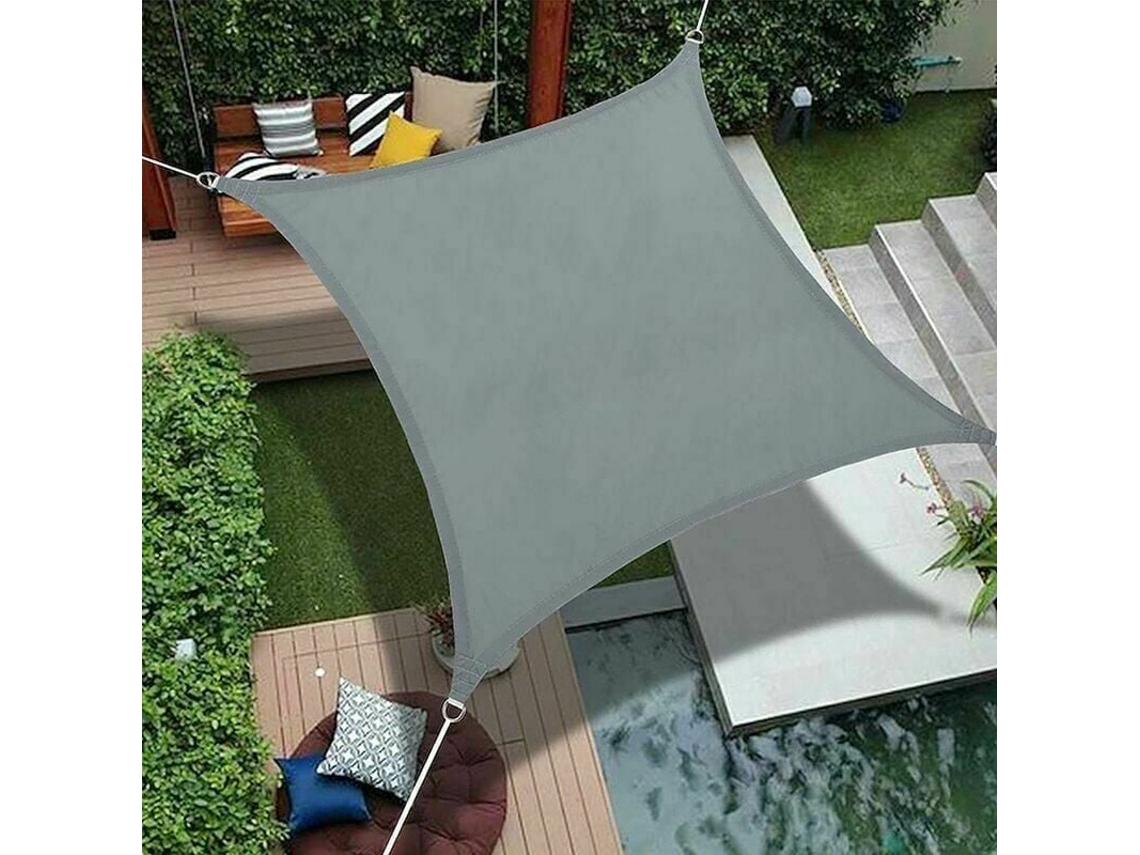 Sombrilla de exterior para patio, transpirable, de polietileno impermeable con anillas en D de acero inoxidable y borde curvo para jardín.