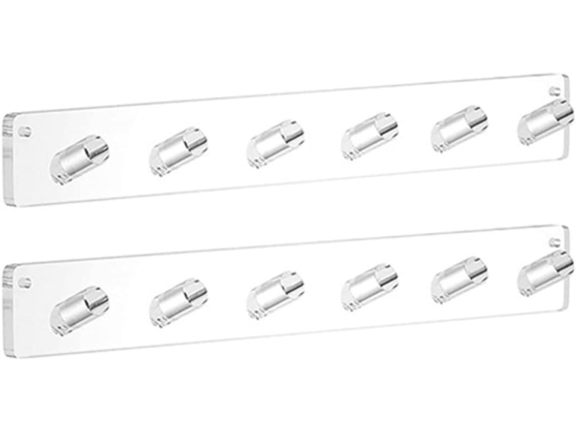 Organizador de joyas de pared GOKOCO en acrílico transparente para collares y pulseras, 2 unidades.