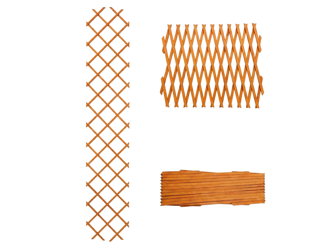 Rejilla Extensible Relaxdays Para Trepadoras, Juego De 3, 270 X 45 Cm, Madera, Montaje En Pared, Naranja