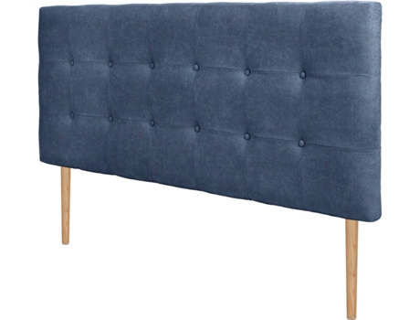 Cabecero DHOME Acolchado (Azul - Tela y Polipiel - 105 x 8 x 115 cm)