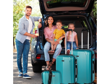 Juego De Maletas Rígidas Abs ITACA Sevron verde menta (41X66x27 Cm - 68L)