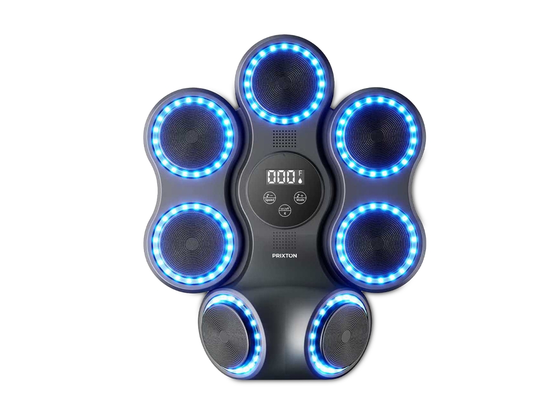Máquina De Boxeo Musical Combat Pro Prixton (luces Led - Bluetooth - 11 Modos - 9 Velocidades - Guantes Incluidos)