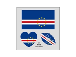(cabo Verde) Paquete De 50 Tatuajes Temporales De La Bandera Nacional, Pegatinas Faciales De Transferencia Al Agua.