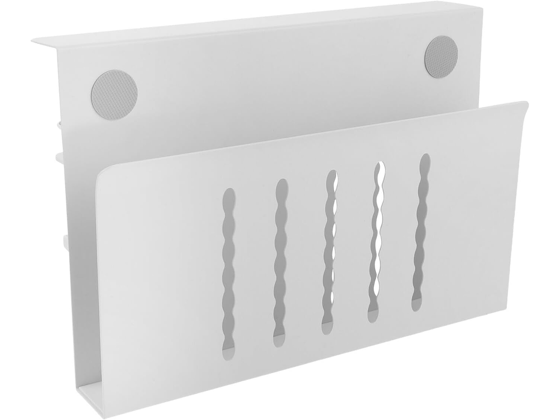 Soporte Blanco Para Portátil Para Colocar Debajo Del Escritorio, No Requiere Perforaciones, Con Sistema De Refrigeración.