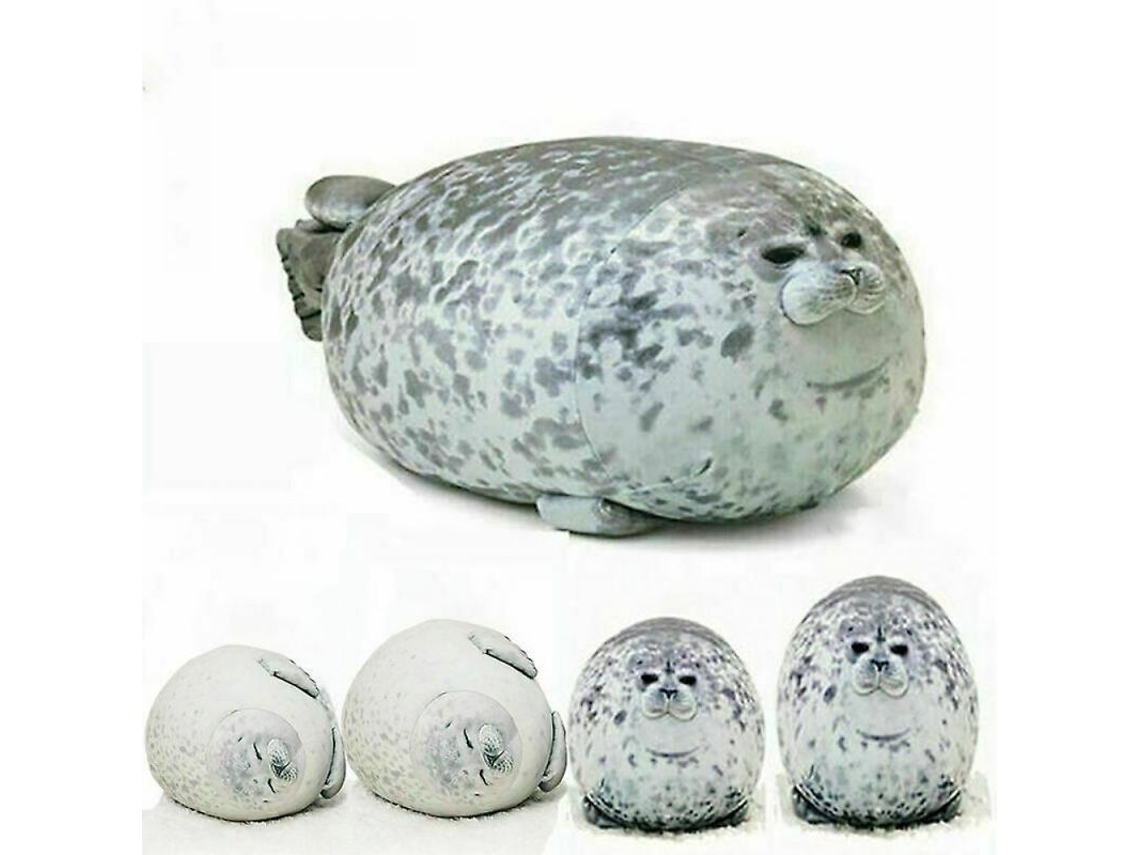 Peluche De Foca Fluffy De Gran Tamaño Almohada Océano Juguete De Peluche Wqj 30 Cm 11.8 Pulgadas Gris