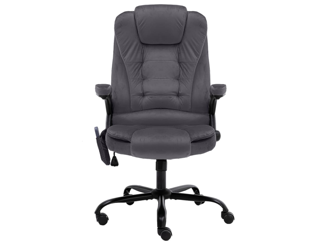 Maison Exclusive - Silla De Oficina De Masaje Terciopelo Gris Oscuro