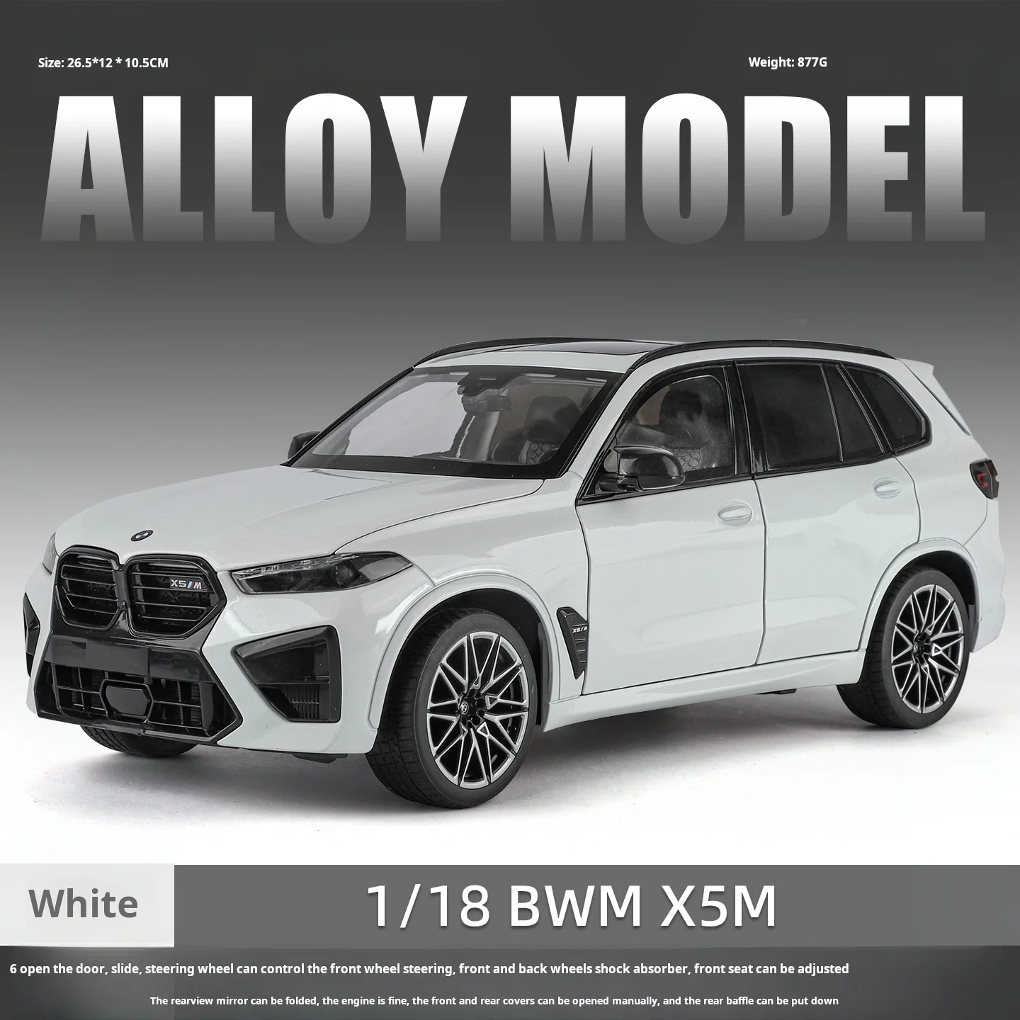 Bmw X5m (blanco) Suv Todoterreno Supergrande A Escala 1:18