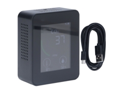 Monitor De Calidad Del Aire Bluetooth Con Control De Co2, Covt, Humedad Y Temperatura, Con Almacenamiento Para 60 Días Y Batería Recargable. Color Negro.