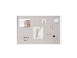 Tablero de corcho cuadrado blanco Succebuy de 76 x 50 cm con superficie de lino para el hogar, la escuela y el escritorio