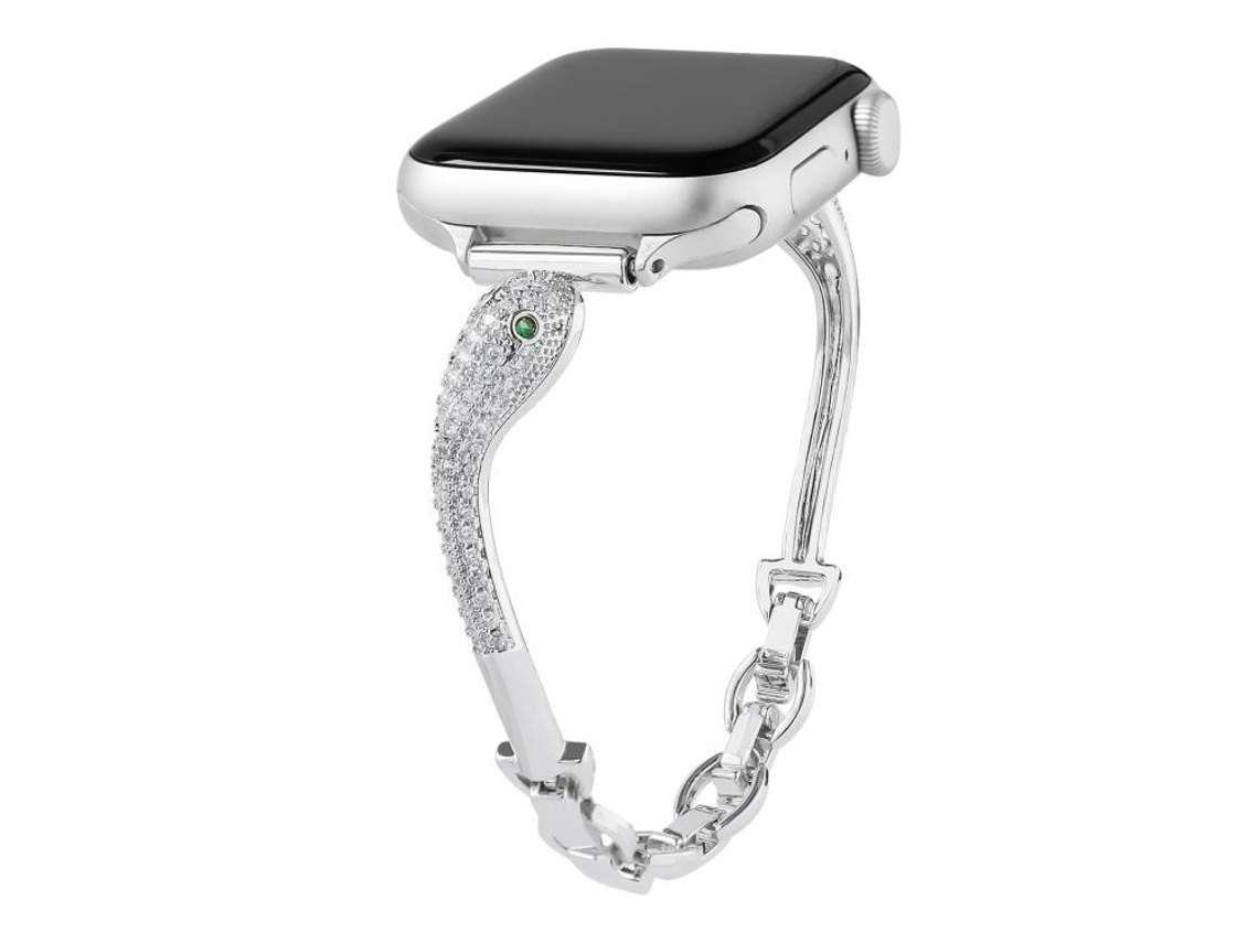 Correa para Apple Watch de 42/41/40/38 mm - Cobre con cabeza de serpiente e incrustaciones de circonita.