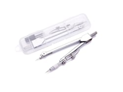 Conjunto De Compases De Metal Multifuncional Preciso Para Medir Y Dibujar Con Recargas Para Estudiantes Blanco