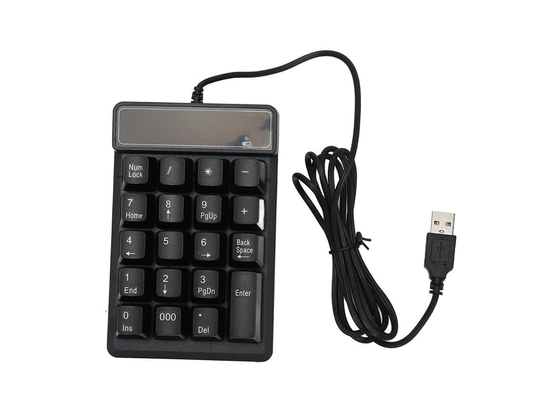 Teclado Numérico Usb Con Cable, 19 Teclas, En Forma De U, Negro, Plug And Play, Compacto Para Portátiles, Pc Y Ordenadores De Sobremesa.