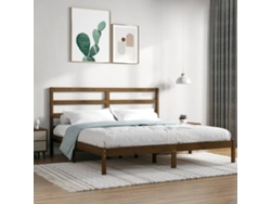 Estructura De Cama Madera Maciza De Pino Marrón Miel 200x200 Cm