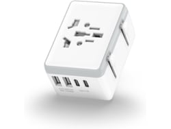 Adaptador de viaje universal Adaptador de enchufe mundial con 2 puertos USB C y 2 puertos USB a cargador internacional esencial MAOYI