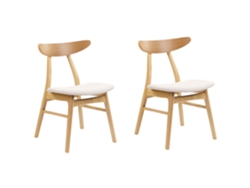 Juego de sillas de diseño BELIANI Lynn de Madera de caucho Madera clara 49x47x78