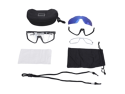 Óculos de ciclismo Rebe Polarizados Fotocromáticos 8000 UV à prova de vento com armação para lentes miópicas, preto fosco.
