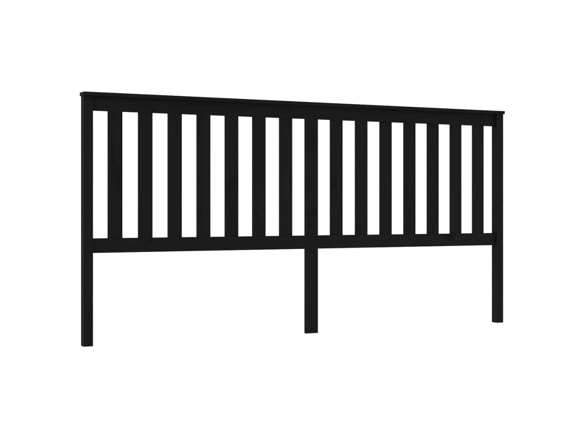 Maison Exclusive - Cabecero De Cama Madera Maciza De Pino Negro 206x6x101 Cm