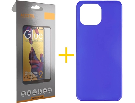 Kit Funda + Protector de Pantalla Apple iPhone 13 Pro Max ACCETEL Liso Azul