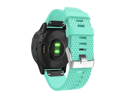 Correa de Silicona con hebilla plateada para Garmin Fenix 7S/6S/6S Pro/5S/5S Plus/Instinct 2S - cian