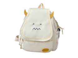 Mochila de viaje para mujer, bolso de hombro estilo dibujos animados, mochila escolar estilo dibujos animados, blanca.