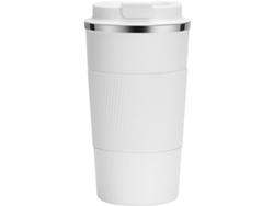 Taza Térmica De Acero Inoxidable Con Aislamiento Al Vacío Para Bebidas Frías/calientes, Reutilizable, Blanca, 380 Ml.