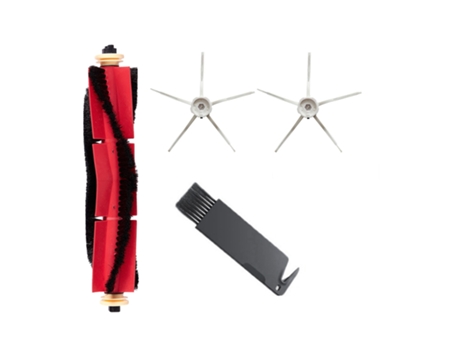 Kit de Repuesto Roborock para Xiaomi Roborock S50 S55: 1 Cepillo Principal, 2 Cepillos Laterales Blancos