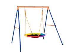 Columpio de Jardín con Marco 40 para Niños y Adultos, Soporta 200kg, Estructura Ajustable Tekmaquinas