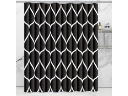 2026-cortina De Ducha De Tela Marrón Y Negra, Conjunto Para Baño (180 X 180 Cm), 100% Poliéster, Antimanchas