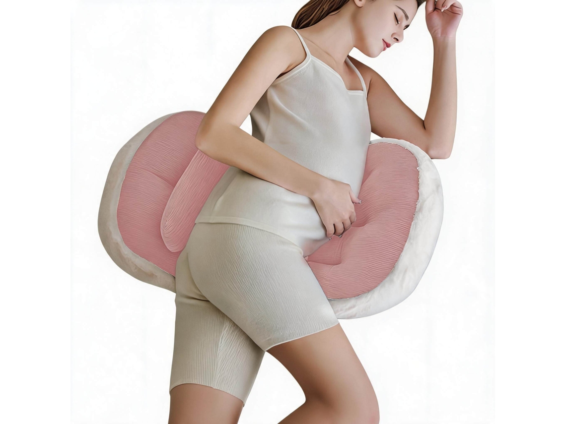 Almohada Ajustable Para Embarazadas Henten Home, De Forro Polar Transpirable Y Cómodo, Rosa