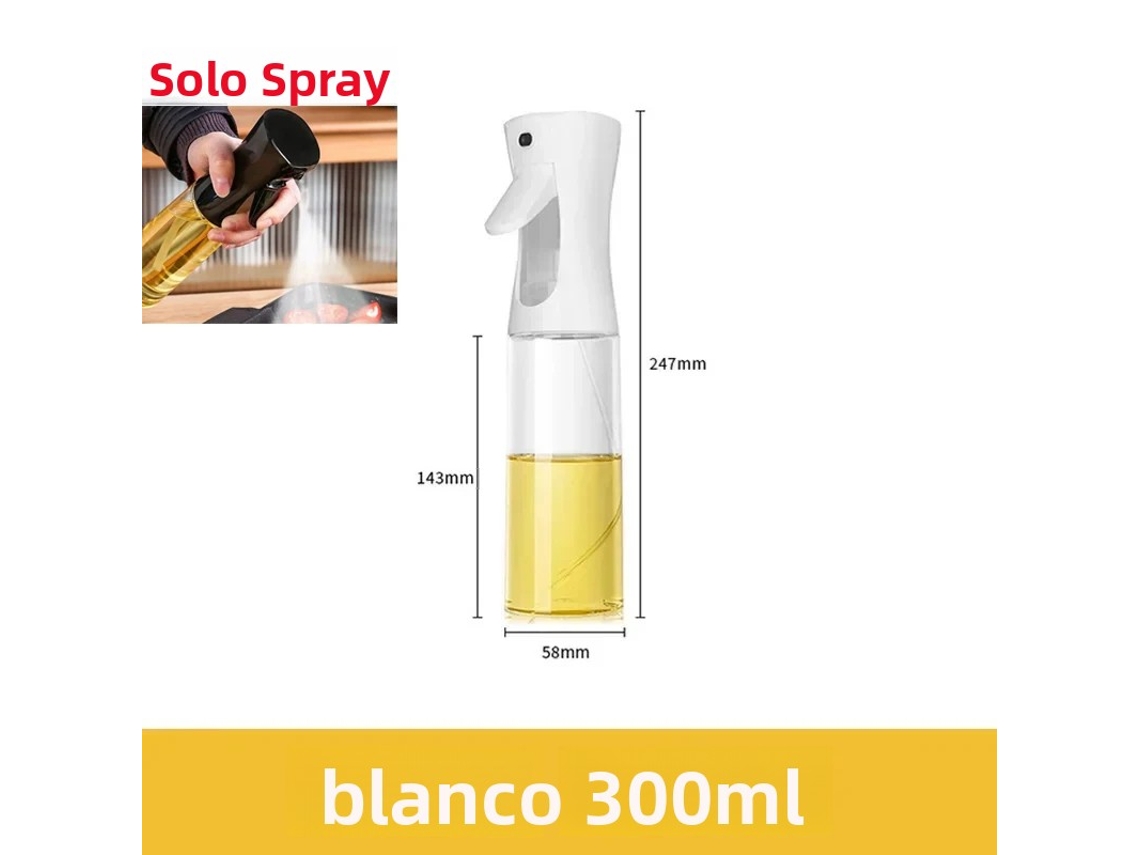 Aceitera en aerosol de plástico, utensilio de cocina ecológico, con dispensador. Mdug (Estilo B, Blanco, 300 ml)