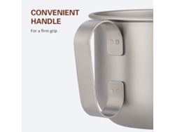 Copo De Titânio 500ml Com Alça Copo De Café Leve Para Camping Trekking Mochilão Viagem