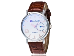 Reloj Analógico De Cuarzo Para Hombre Zhoulianfa Con Correa Sencilla De Piel Sintética - Estilo Café
