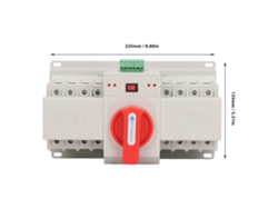 Interruptor automático de transferencia de potencia doble de 400 V, 4 polos, tipo CB Mini, para sistemas fotovoltaicos residenciales de 125 A.