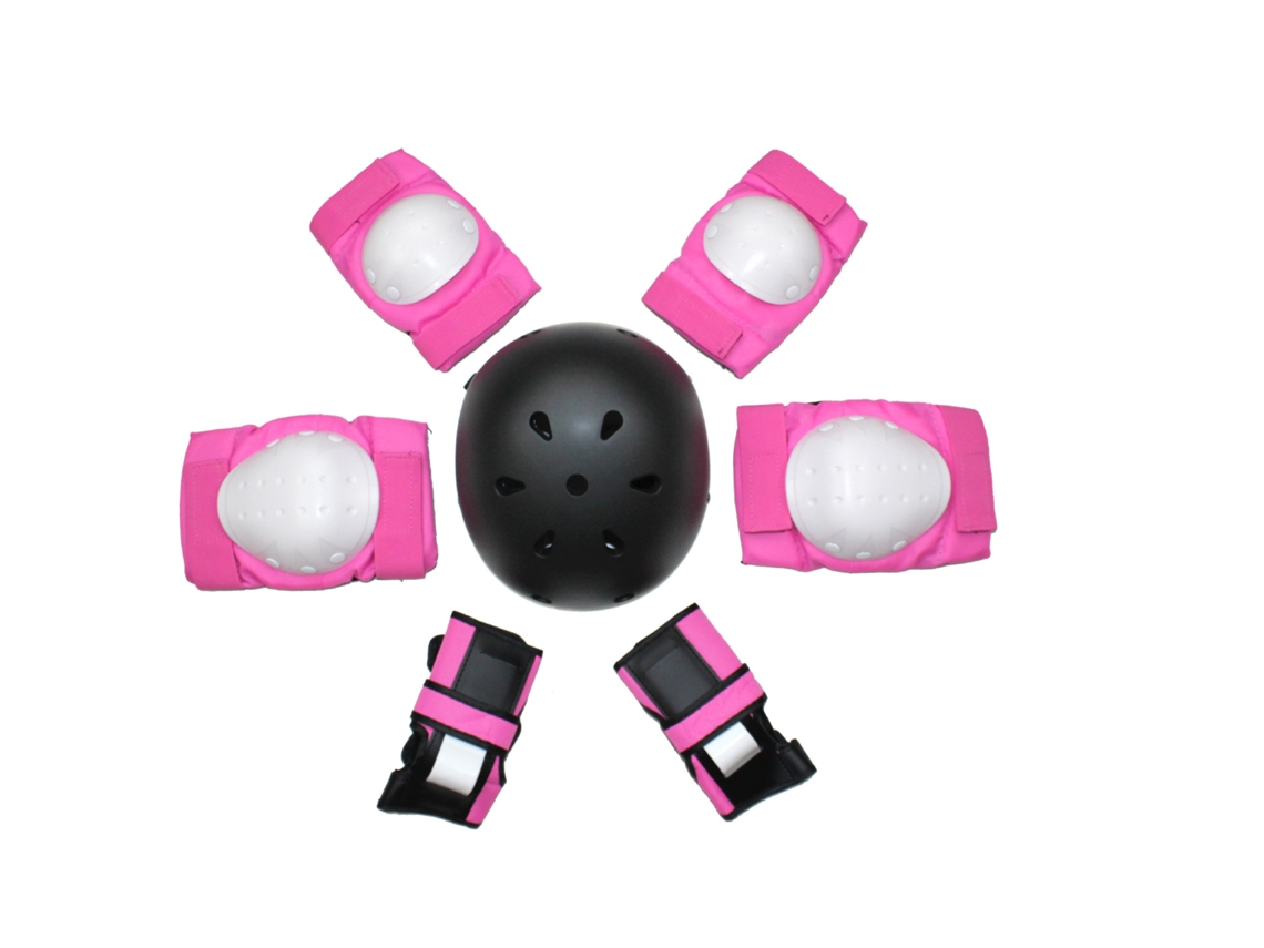 Monopatín Equilibrio Bicicleta Patinaje Casco Protección Set YUYSAN Rosa Negro Talla L (51-75kg)
