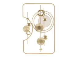 Panel decorativo abstracto 3D de metal dorado, 49,5 x 3,8 x 80 cm. Mauro Ferretti