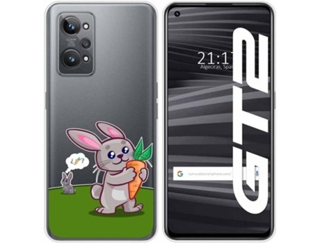 Carcasa para Realme GT 2 5G TUMUNDOSMARTPHONE Dibujos Transparente Conejo Multicolor