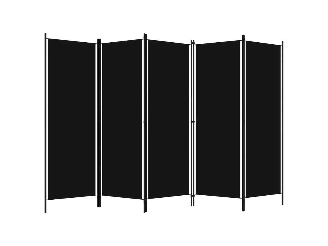 Biombo de 5 paneles, 250 x 180 cm, color negro, WSD206836 Lovely Home