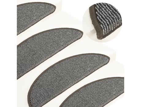 MAISON EXCLUSIVE - Alfombras de peldaños de escalera 15 uds gris 56x17x3 cm