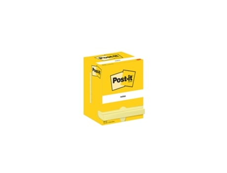 Bloc de Notas Adhesivas POST-IT 76 X 102 Mm Amarillo Canario 100 Hojas (Caja de 12)