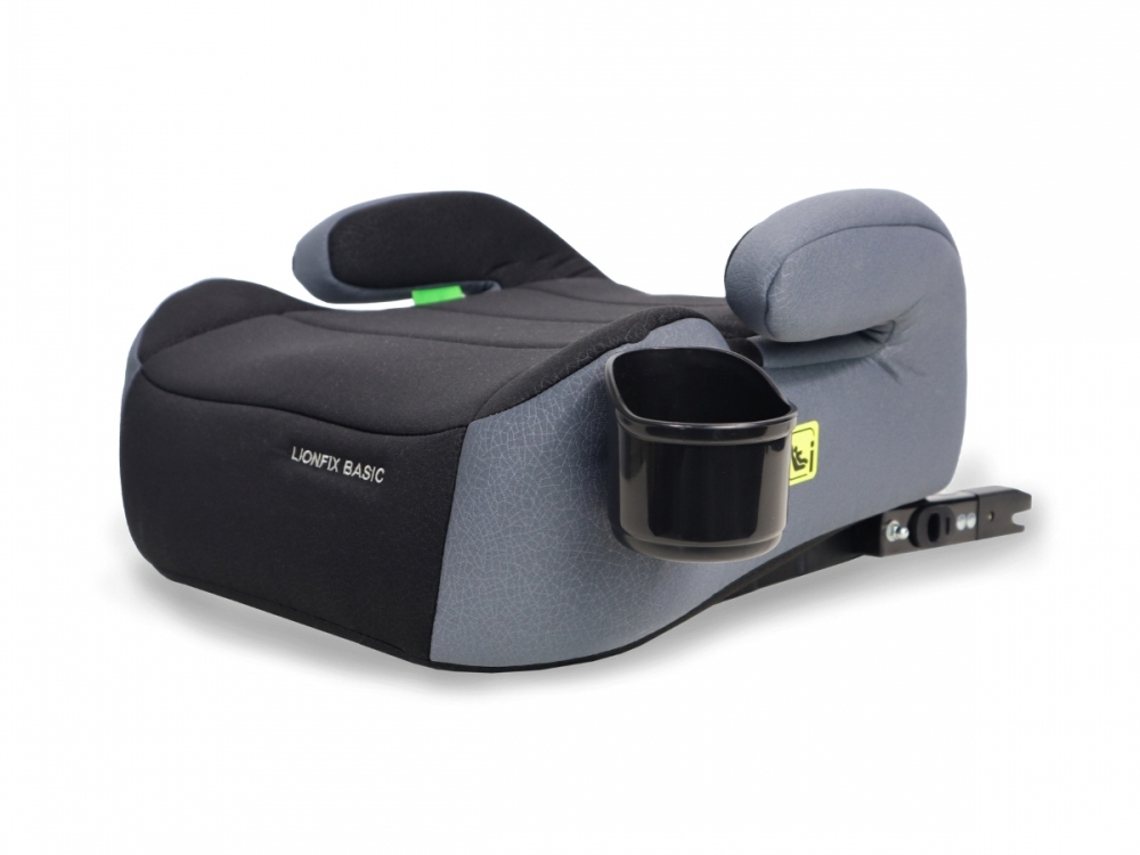 Asiento elevador para coche con Isofix MOBICLINIC Niño i-Size 125-150 cm Cómodo Funda extraíble Portabotellas Lionfix Básico