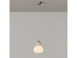 Lámpara Colgante Color Crema Con Una Sola Bombilla, Pequeña Lámpara Colgante Nórdica De Cristal, Lámpara Colgante Led De Resina (café Au Lait)
