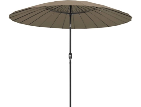 vidaXL Sombrilla de jardín con palo de aluminio gris taupe 270 cm