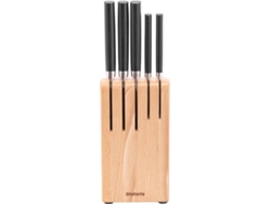 Set de 5 Cuchillos de Cocina BRABANTIA 260483 BLOCO 5 FacasS 260483 (4,15 kg - 12 x 10 x 36 cm)
