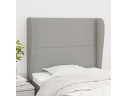 Cabecero Con Orejas De Tela Gris Claro 103x23x118/128 Cm