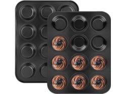 Moldura Para Muffins - 2 Peças - Antiaderente, Livre De Bpa - Tamanho Padrão 35 X 27 X 3 Cm - Ideal Para Fazer Cupcakes/brownies