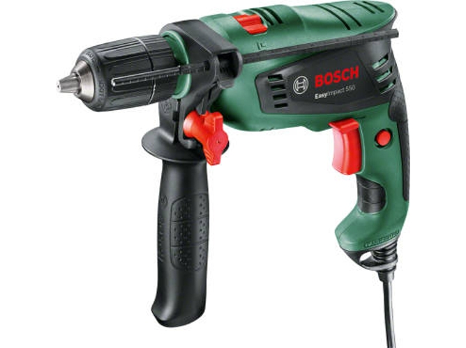 Bosch Easyimpact 550 taladro percutor w empuñadura adicional tope de profundidad con cable negro y